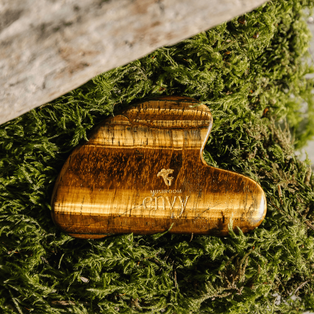 Gua Sha Stone, Tiger Eye - Mushroom Envy Ltd.