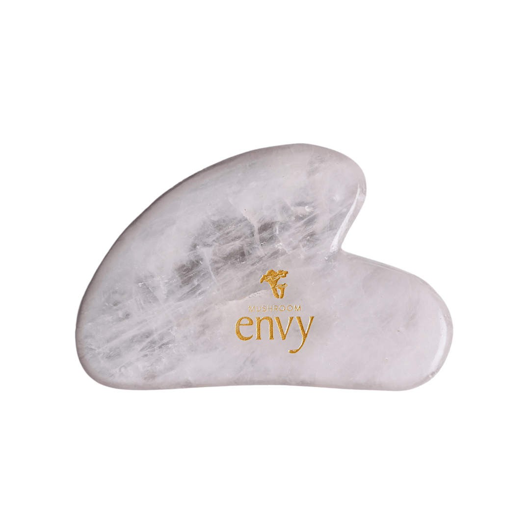 Gua Sha Stone, White Quartz - Mushroom Envy Ltd.