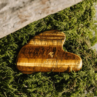 Gua Sha Stone, Tiger Eye - Mushroom Envy Ltd.