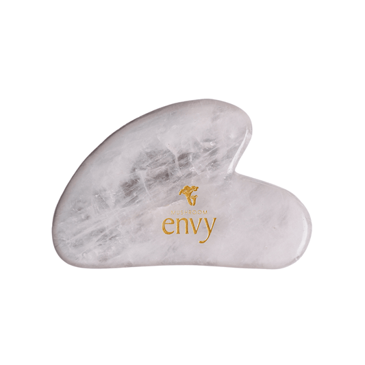 Gua Sha Stone, White Quartz - Mushroom Envy Ltd.